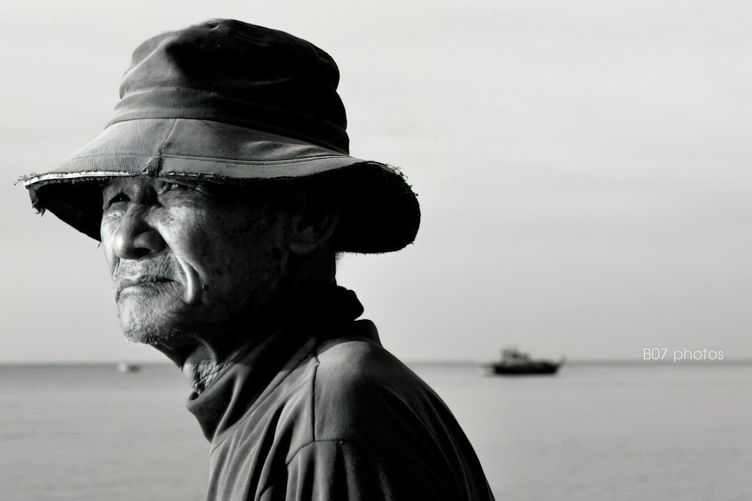elderly fisherman portrait