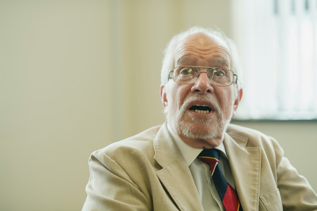 elderly man telling story