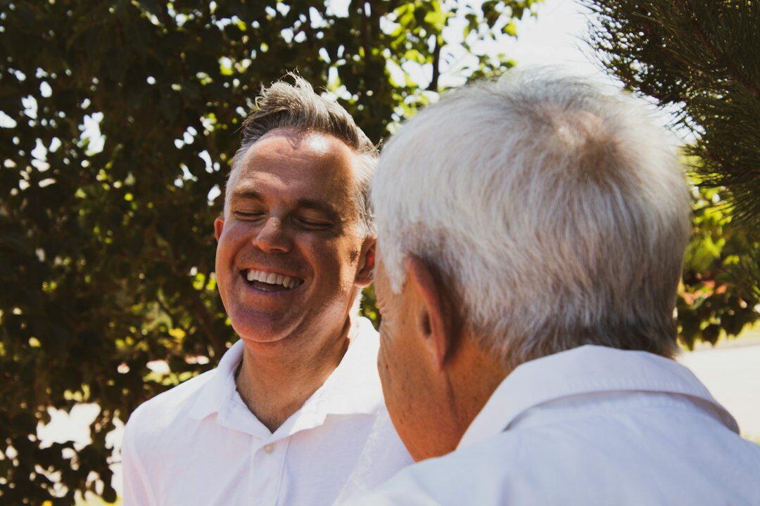 elderly person sharing story